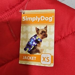 Simply dog red Sherpa  winter jacket for extra small dog  size XS NWT